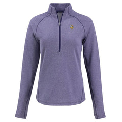 Minnesota Vikings Cutter & Buck Women's Peshastin Eco Fleece Recycled Tri-Blend Raglan Half-Zip Jacket Heather Purple | NFL