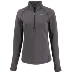 New Orleans Saints Cutter & Buck Women's Peshastin Eco Fleece Recycled Tri-Blend Raglan Half-Zip Jacket Heather Black | NFL