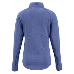 New York Giants Cutter & Buck Women's Peshastin Eco Fleece Recycled Tri-Blend Raglan Half-Zip Jacket Heather Royal | NFL