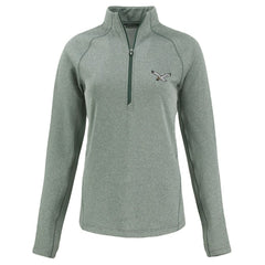Philadelphia Eagles Cutter & Buck Women's Peshastin Eco Fleece Recycled Tri-Blend Raglan Half-Zip Jacket Heather Kelly Green | NFL
