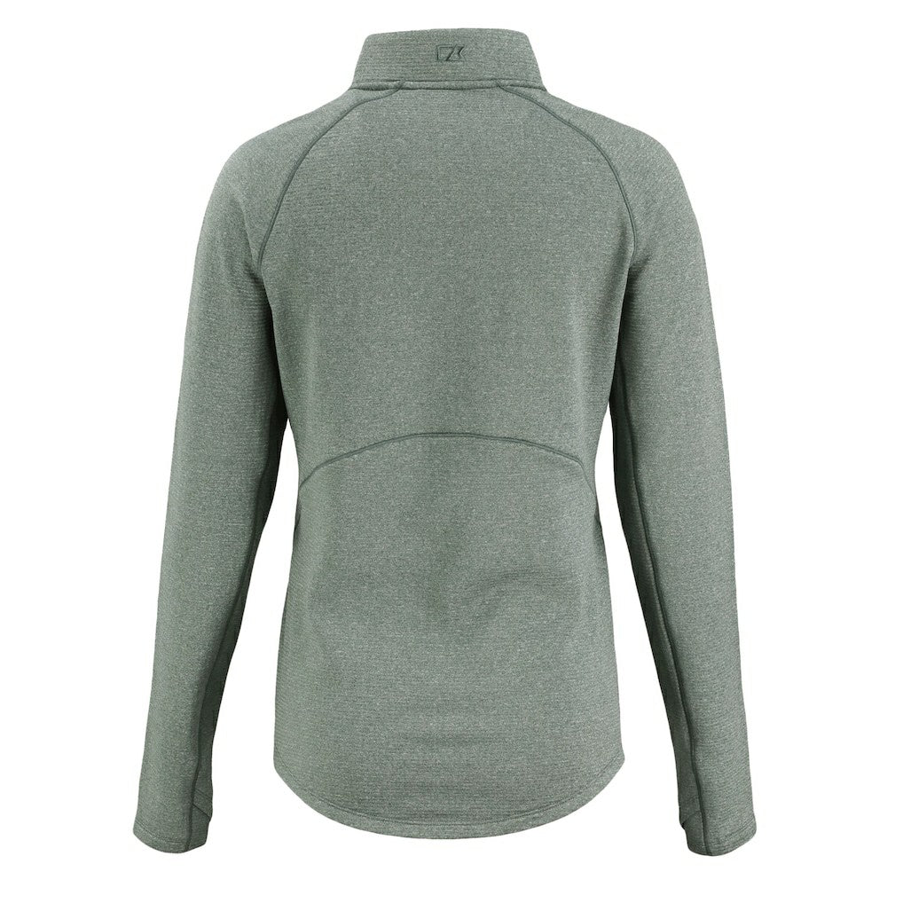 Philadelphia Eagles Cutter & Buck Women's Peshastin Eco Fleece Recycled Tri-Blend Raglan Half-Zip Jacket Heather Kelly Green | NFL