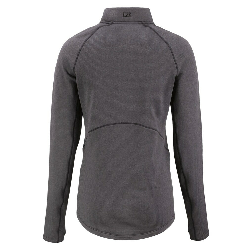 San Francisco 49ers Cutter & Buck Women's Peshastin Eco Fleece Recycled Tri-Blend Raglan Half-Zip Jacket Heather Black | NFL