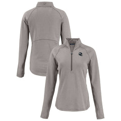 Seattle Seahawks Cutter & Buck Women's Peshastin Eco Fleece Recycled Tri-Blend Raglan Half-Zip Jacket Heather Gray | NFL