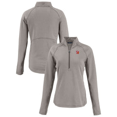 Tampa Bay Buccaneers Cutter & Buck Women's Peshastin Eco Fleece Recycled Tri-Blend Raglan Half-Zip Jacket Heather Gray | NFL