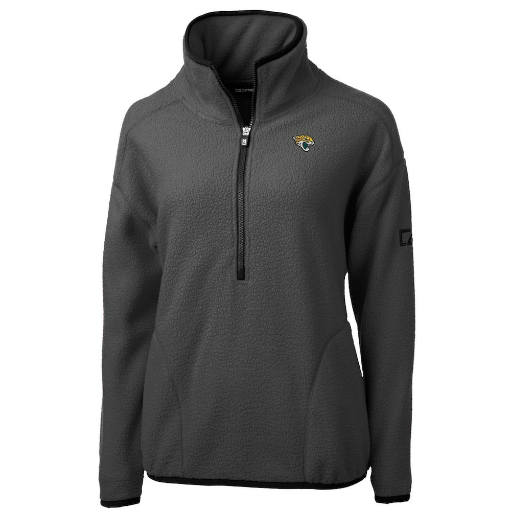 Jacksonville Jaguars Cutter & Buck Women's Cascade Eco Sherpa Fleece Half-Zip Jacket Charcoal | NFL
