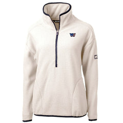 Washington Commanders Cutter & Buck Women's Americana Cascade Eco Sherpa Fleece Half-Zip Jacket Oatmeal | NFL