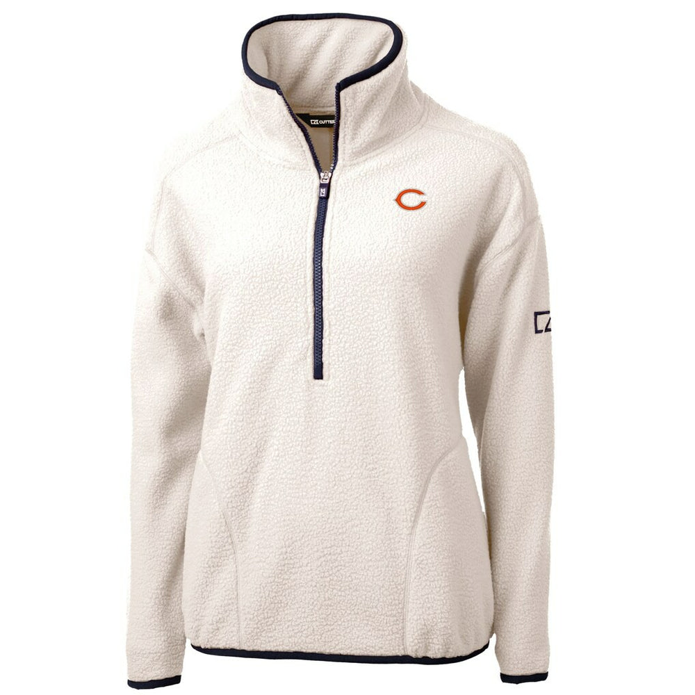 Chicago Bears Cutter & Buck Women's Cascade Eco Sherpa Fleece Half-Zip Jacket Oatmeal | NFL