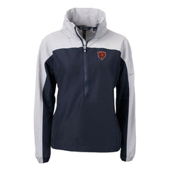 Chicago Bears Cutter & Buck Women's Charter Eco Recycled Half-Zip Hooded Anorak Jacket Navy | NFL