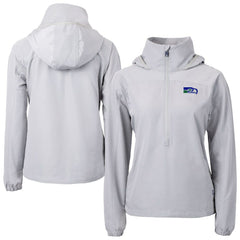 Seattle Seahawks Cutter & Buck Women's Charter Eco Recycled Half-Zip Hooded Anorak Jacket Gray | NFL