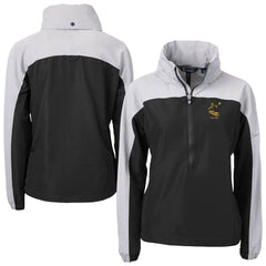 Pittsburgh Steelers Cutter & Buck Women's Charter Eco Recycled Half-Zip Hooded Anorak Jacket Black | NFL