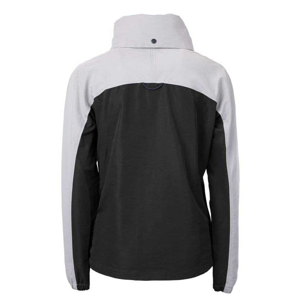 San Francisco 49ers Cutter & Buck Women's Charter Eco Recycled Half-Zip Hooded Anorak Jacket Black | NFL