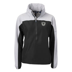 Las Vegas Raiders Cutter & Buck Women's Charter Eco Recycled Half-Zip Hooded Anorak Jacket Black | NFL