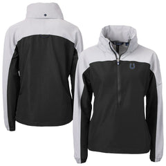 Indianapolis Colts Cutter & Buck Women's Charter Eco Recycled Half-Zip Hooded Anorak Jacket Black | NFL