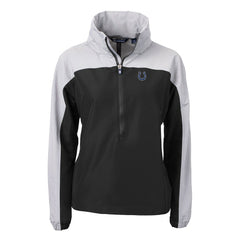 Indianapolis Colts Cutter & Buck Women's Charter Eco Recycled Half-Zip Hooded Anorak Jacket Black | NFL