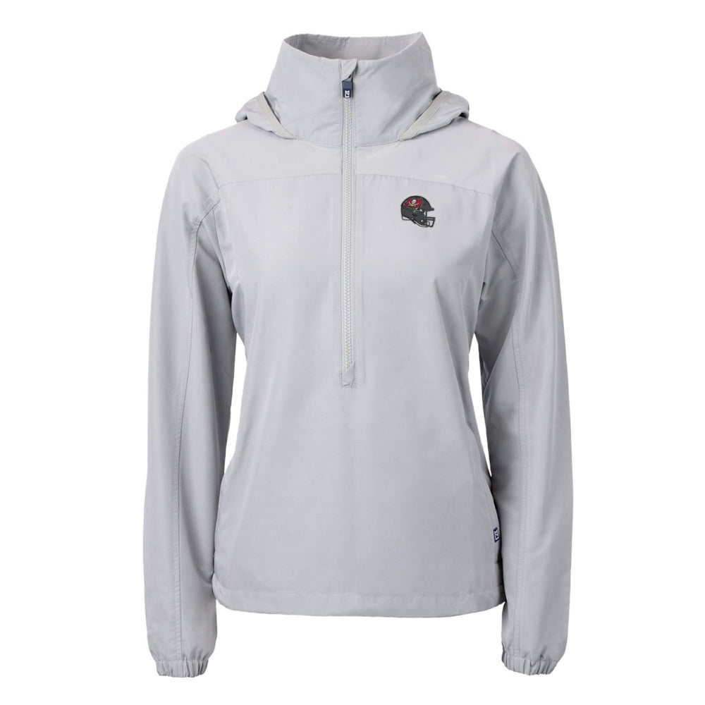 Tampa Bay Buccaneers Cutter & Buck Women's Charter Eco Recycled Half-Zip Hooded Anorak Jacket Gray | NFL
