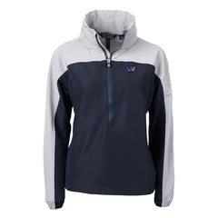 Washington Commanders Cutter & Buck Women's Charter Eco Recycled Half-Zip Hooded Anorak Jacket Navy | NFL