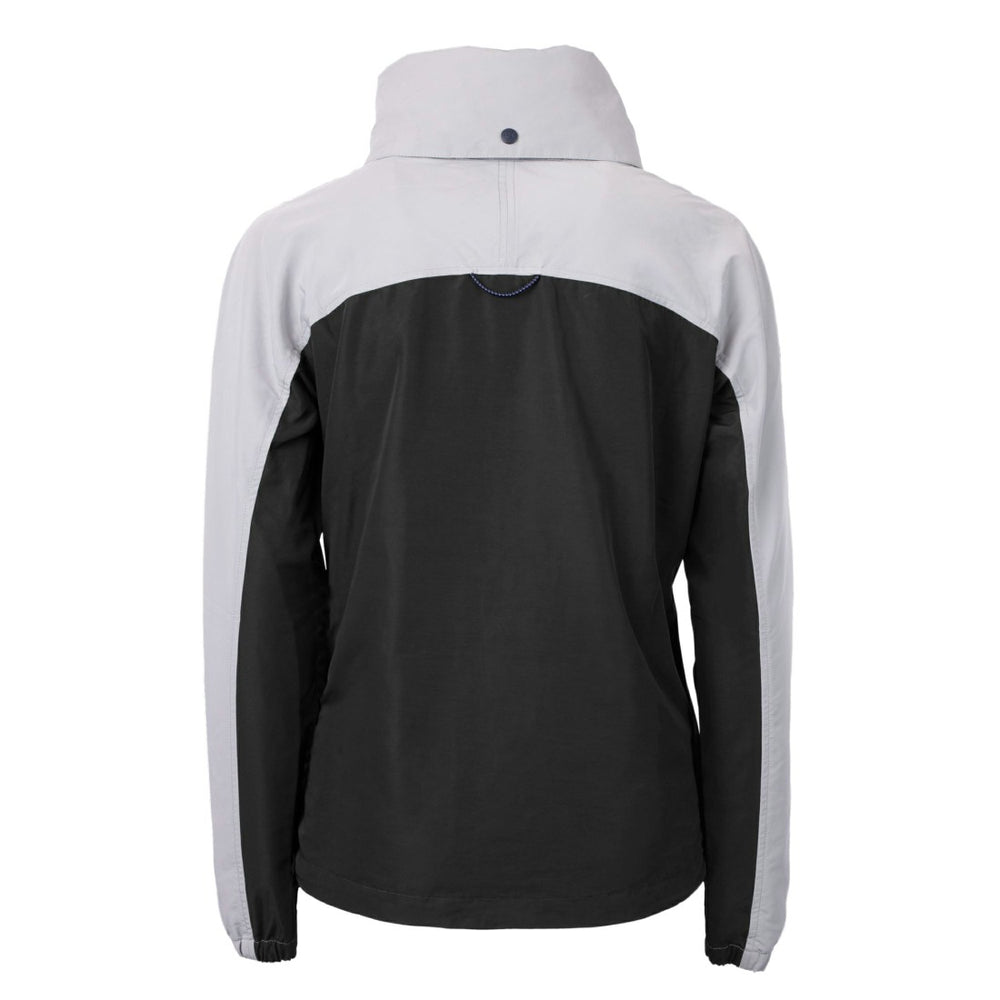 Green Bay Packers Cutter & Buck Women's Charter Eco Recycled Half-Zip Hooded Anorak Jacket Black | NFL