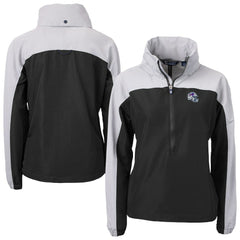Buffalo Bills Cutter & Buck Women's Charter Eco Recycled Half-Zip Hooded Anorak Jacket Black | NFL