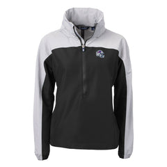 Buffalo Bills Cutter & Buck Women's Charter Eco Recycled Half-Zip Hooded Anorak Jacket Black | NFL
