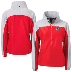 Buffalo Bills Cutter & Buck Women's Charter Eco Recycled Half-Zip Hooded Anorak Jacket Red | NFL