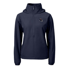 Chicago Bears Cutter & Buck Women's Charter Eco Recycled Half-Zip Hooded Anorak Jacket Navy | NFL