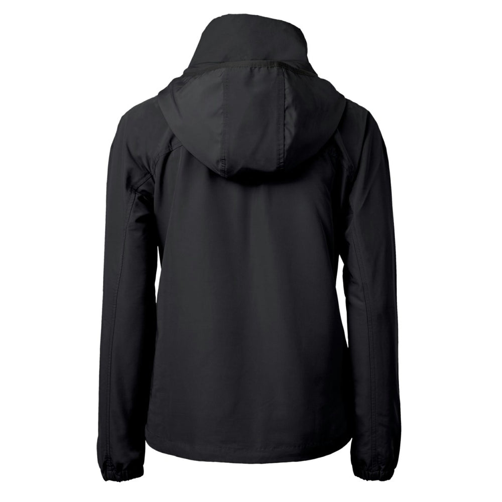 Detroit Lions Cutter & Buck Women's Charter Eco Recycled Half-Zip Hooded Anorak Jacket Black | NFL