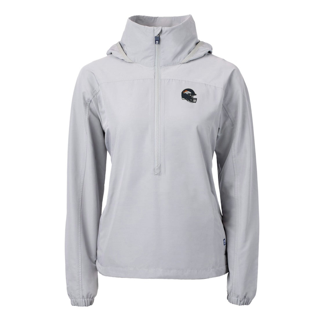 Denver Broncos Cutter & Buck Women's Charter Eco Recycled Half-Zip Hooded Anorak Jacket Gray | NFL