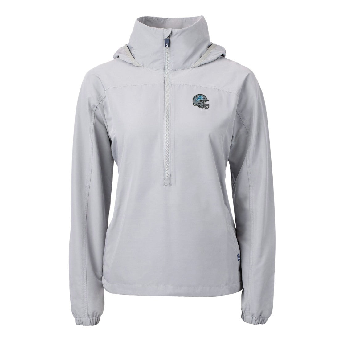 Detroit Lions Cutter & Buck Women's Charter Eco Recycled Half-Zip Hooded Anorak Jacket Gray | NFL