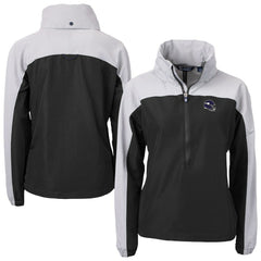 Minnesota Vikings Cutter & Buck Women's Charter Eco Recycled Half-Zip Hooded Anorak Jacket Black | NFL