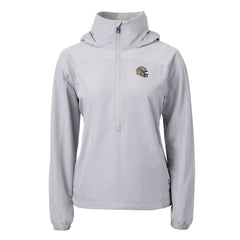 New Orleans Saints Cutter & Buck Women's Charter Eco Recycled Half-Zip Hooded Anorak Jacket Gray | NFL
