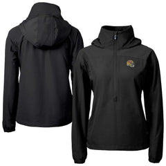 San Francisco 49ers Cutter & Buck Women's Charter Eco Recycled Half-Zip Hooded Anorak Jacket Black | NFL