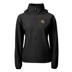 San Francisco 49ers Cutter & Buck Women's Charter Eco Recycled Half-Zip Hooded Anorak Jacket Black | NFL