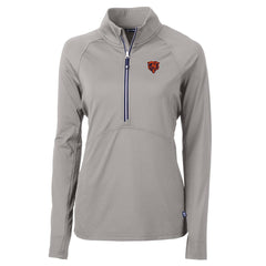 Chicago Bears Cutter & Buck Women's Adapt Eco Knit Stretch Recycled Raglan Half-Zip Top Gray | NFL