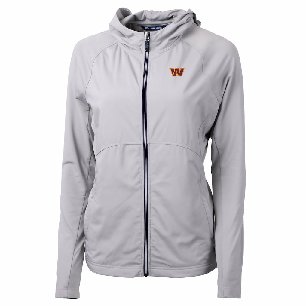Washington Commanders Cutter & Buck Women's Primary Adapt Eco Knit Hybrid Recycled Full-Zip Jacket Gray | NFL