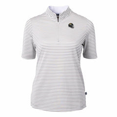 Jacksonville Jaguars Cutter & Buck Women's Virtue Eco Pique Stripe Recycled Quarter-Zip Top Gray | NFL