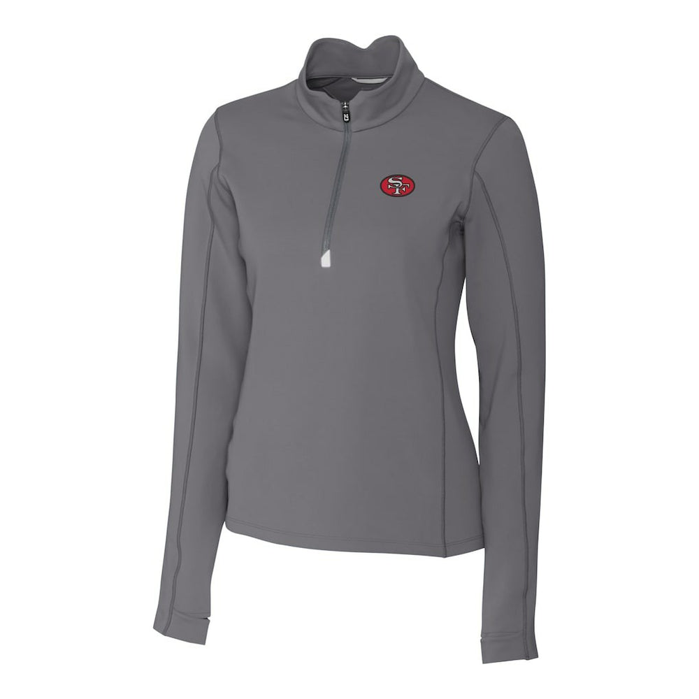San Francisco 49ers Cutter & Buck Women's Traverse Stretch Quarter-Zip Pullover Top Gray | NFL