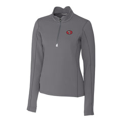 San Francisco 49ers Cutter & Buck Women's Traverse Stretch Quarter-Zip Pullover Top Gray | NFL