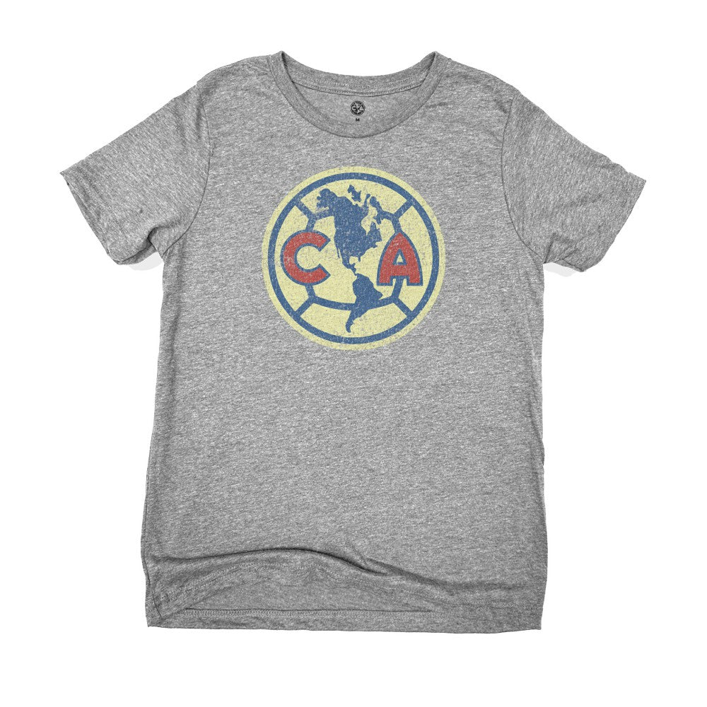 Club America 1863FC Youth Color Badge T-Shirt Heather Gray - FIFA World CUP