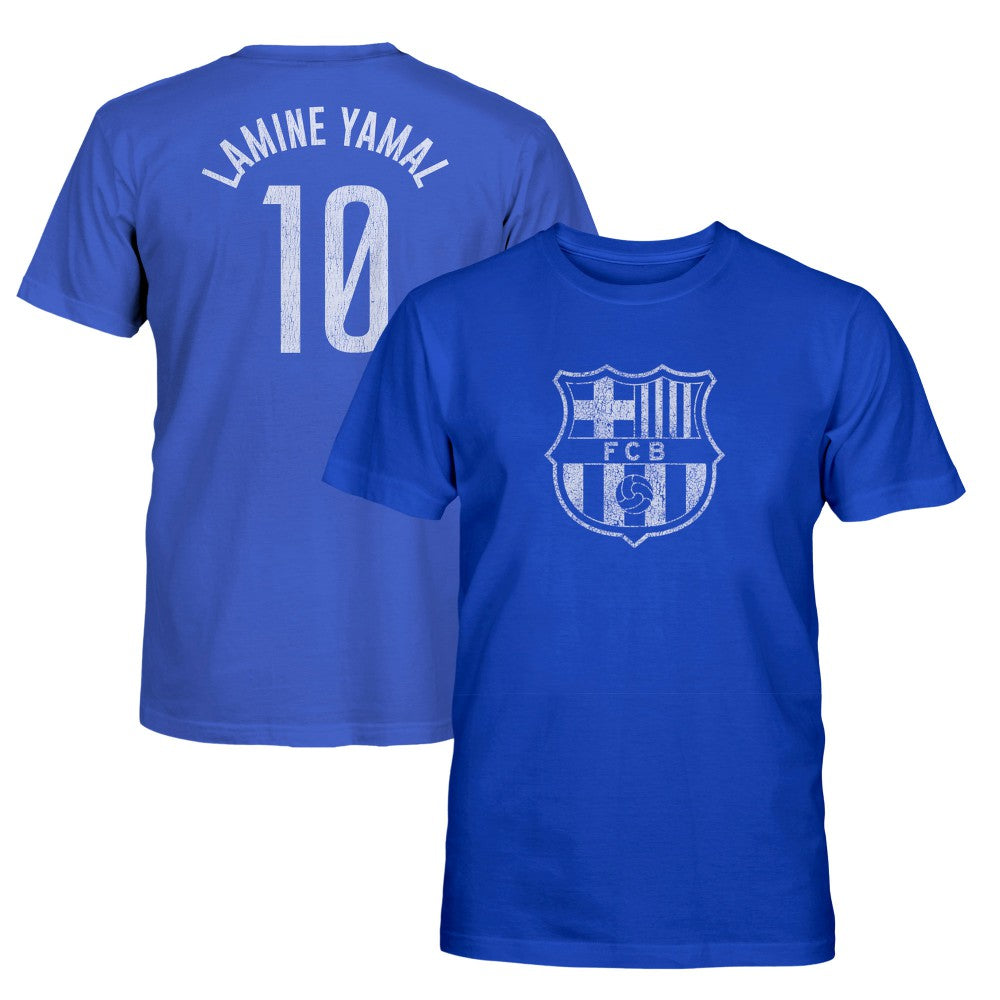 Lamine Yamal Barcelona 1863FC Youth Player Name & Number T-Shirt Blue - FIFA World CUP