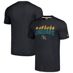 Jacksonville Jaguars Homage Unisex The NFL ASL Collection by Love Sign American Sign Language T-Shirt Charcoal | NFL