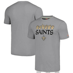 New Orleans Saints Homage Unisex The NFL ASL Collection by Love Sign American Sign Language T-Shirt Grey | NFL