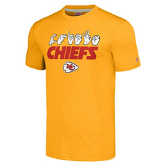 Kansas City Chiefs Homage Unisex The NFL ASL Collection by Love Sign American Sign Language T-Shirt Gold | NFL