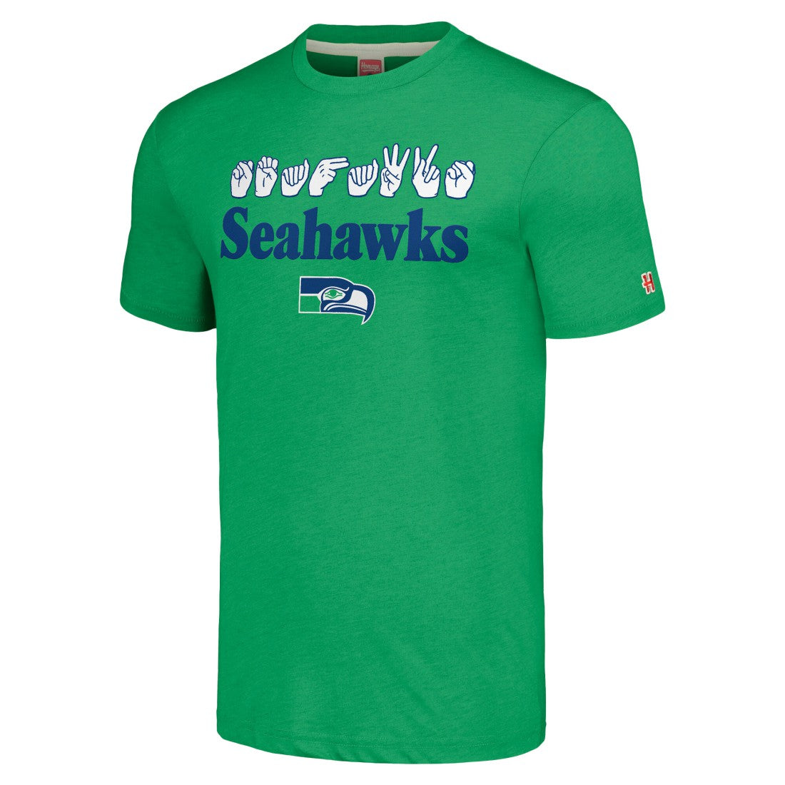 Seattle Seahawks Homage Unisex The NFL ASL Collection by Love Sign American Sign Language T-Shirt Green | NFL