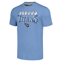 Tennessee Titans Homage Unisex The NFL ASL Collection by Love Sign American Sign Language T-Shirt Light Blue | NFL