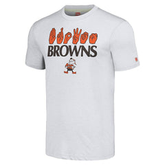 Cleveland Browns Homage Unisex The NFL ASL Collection by Love Sign American Sign Language T-Shirt Ash | NFL