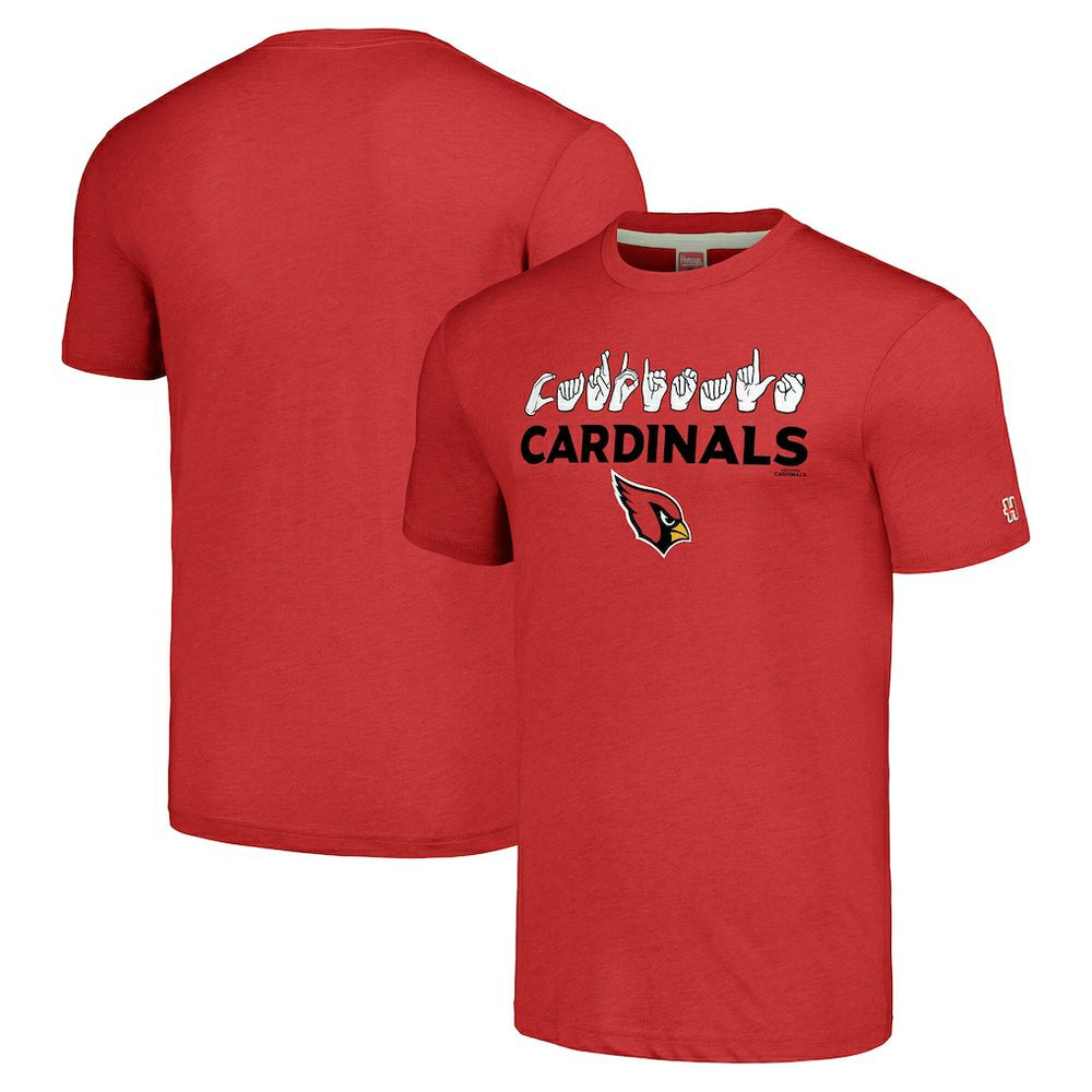 Arizona Cardinals Homage Unisex The NFL ASL Collection by Love Sign American Sign Language T-Shirt Red | NFL