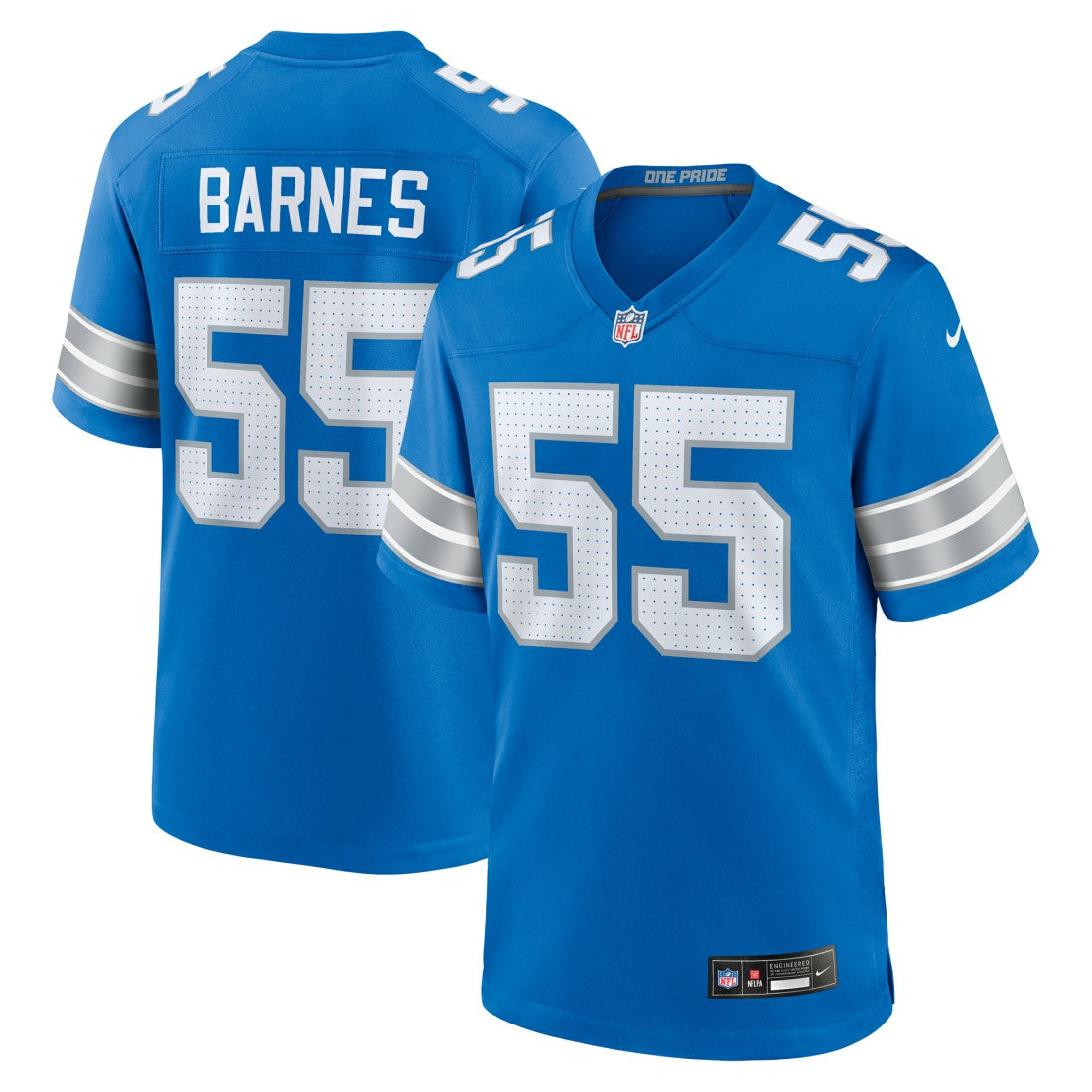 Derrick Barnes Detroit Lions Team Game Jersey Blue | Nike for Sale