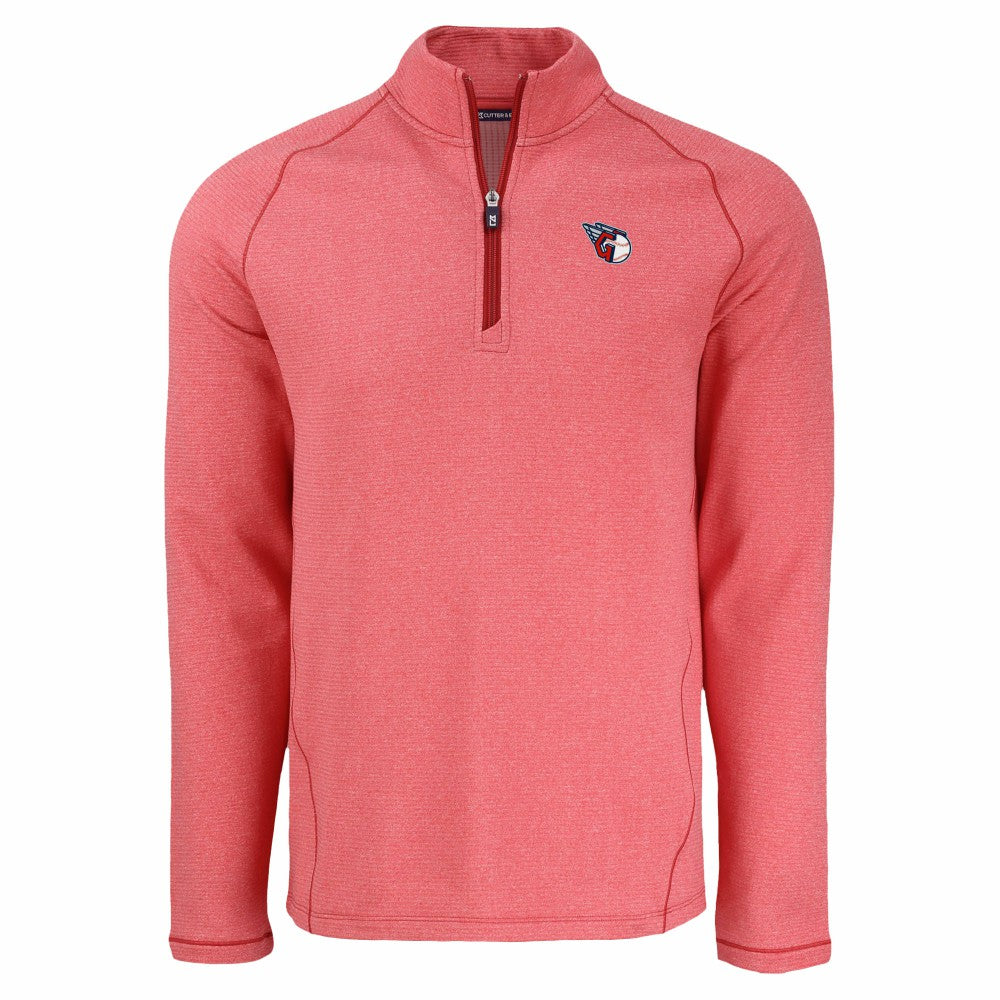 Cleveland Guardians Cutter & Buck Peshastin Eco Fleece Recycled Raglan Quarter-Zip Top - MLB
