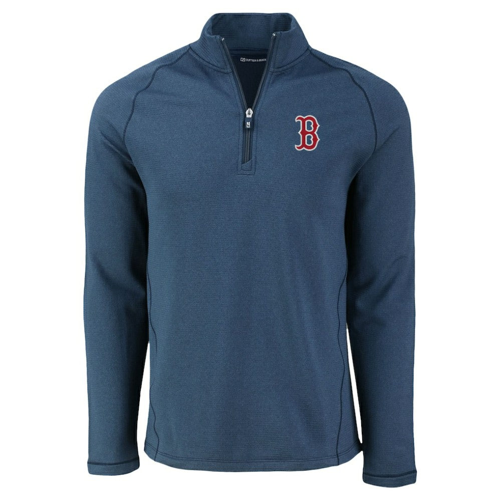 Boston Red Sox Cutter & Buck Peshastin Eco Fleece Recycled Raglan Quarter-Zip Top - MLB
