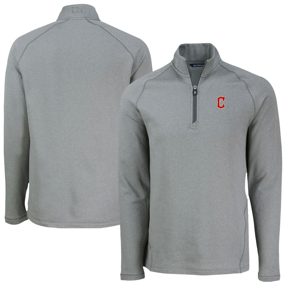 Cleveland Guardians Cutter & Buck Peshastin Eco Fleece Recycled Raglan Quarter-Zip Top - MLB